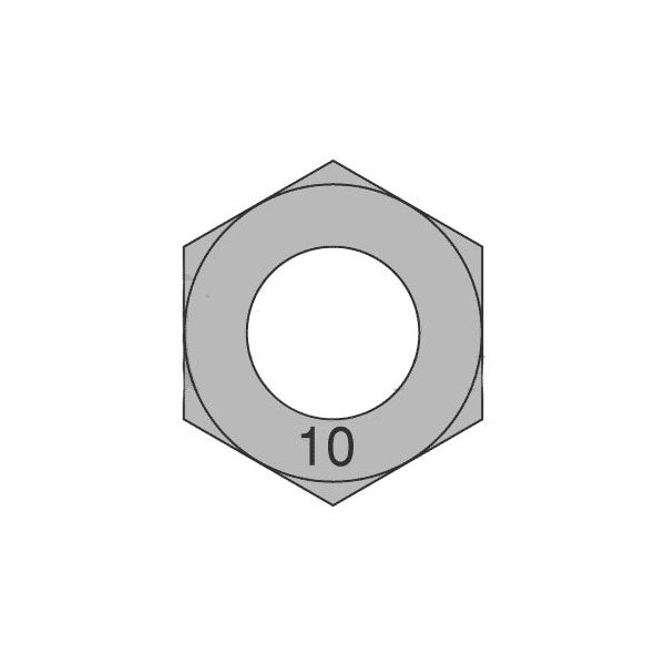 Newport Fasteners Hex Nut, M36-4.00, Steel, Class 10, Plain, 29 mm Ht, 5 PK 565428-PR-5 - main